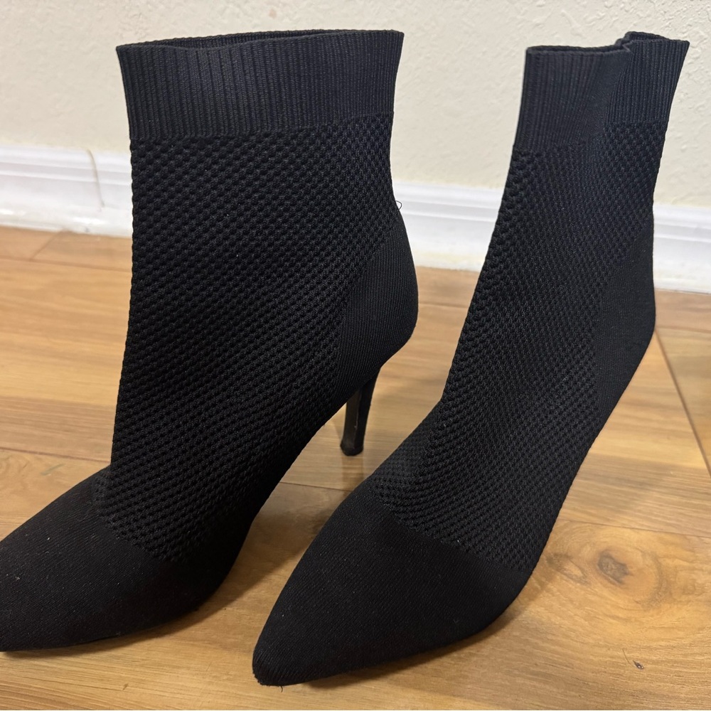 Black Knit Ankle Boots by MIA